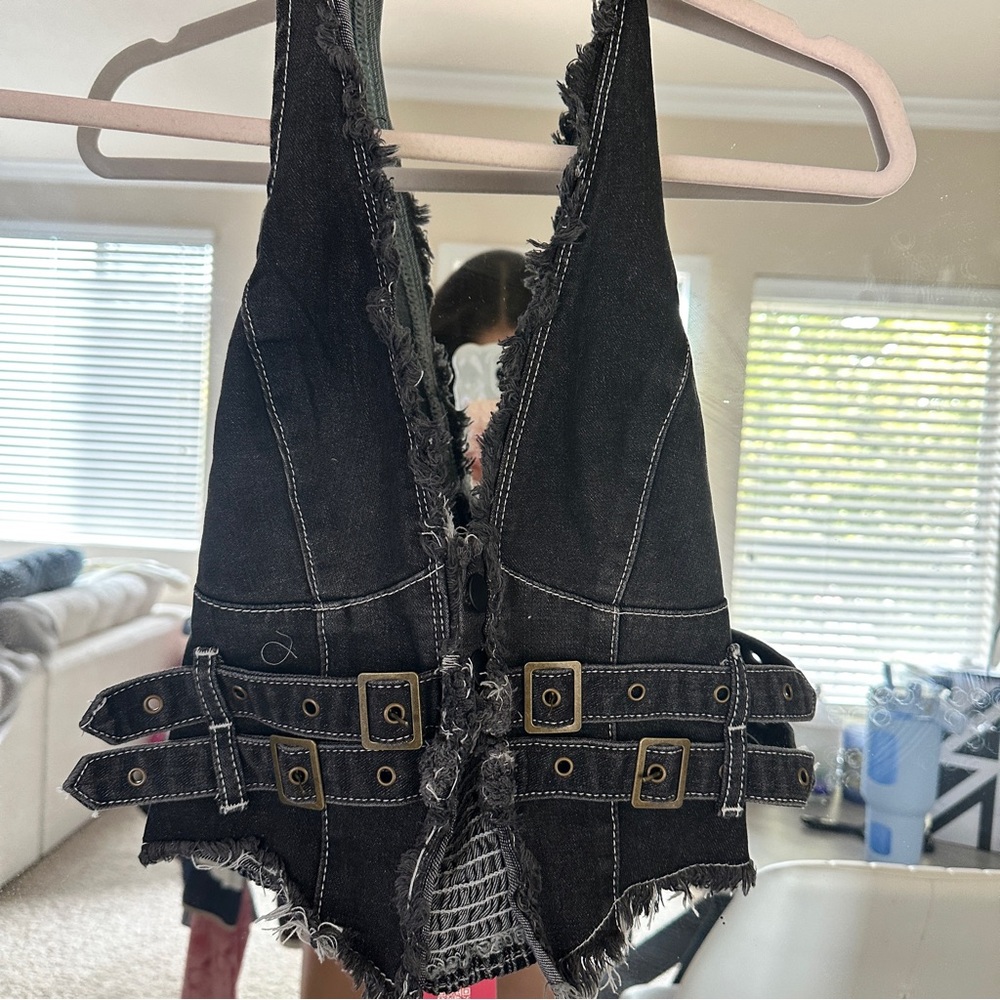 Stylish Black Denim Women's top size Small